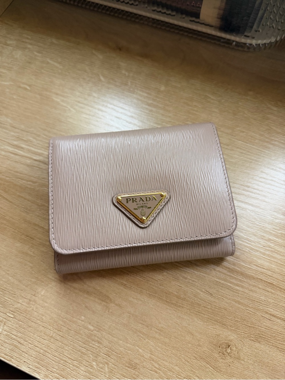 Authentic Prada Saffiano trifold wallet